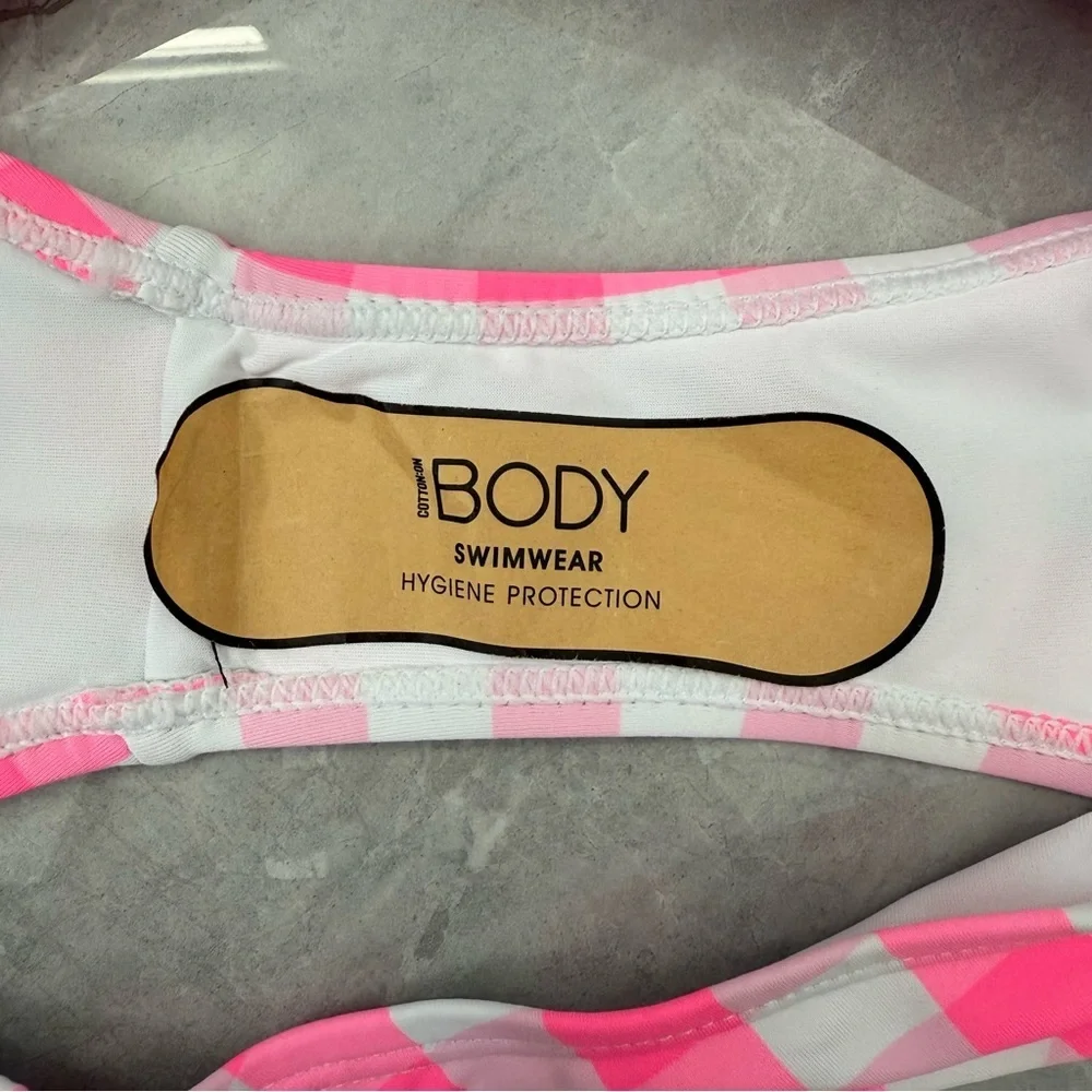 Women’s Cotton On Body High Side Brazilian Seam Bikini Bottom Checkered Swimsuit - Picture 8 of 14